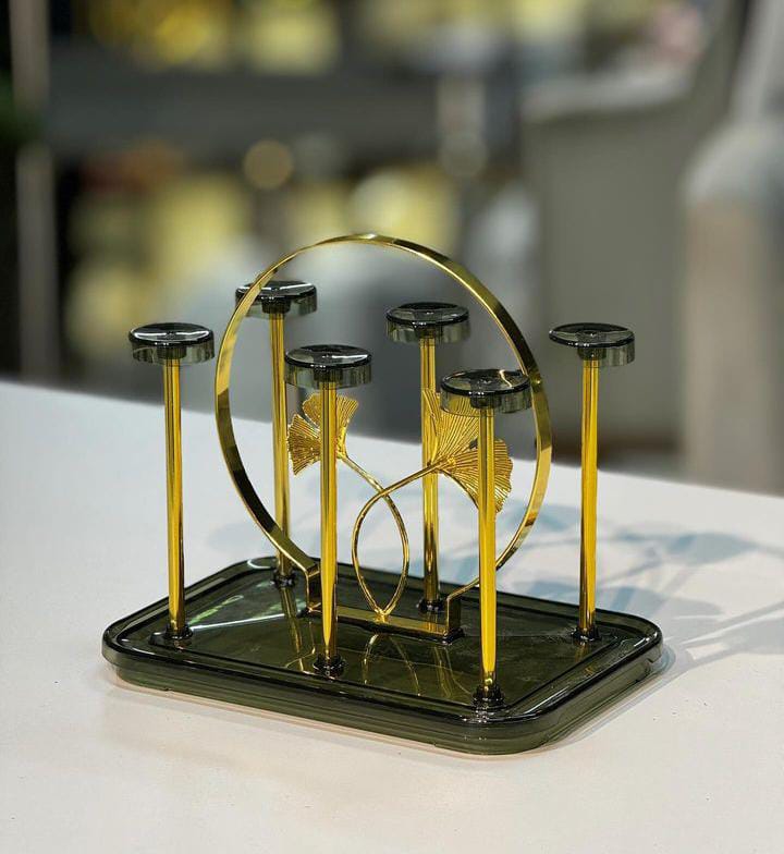 Non - Slip Metal Glass Stand Cup Drying Holder - Techmanistan in Pakistan