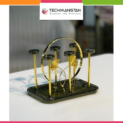Non - Slip Metal Glass Stand Cup Drying Holder - Techmanistan in Pakistan