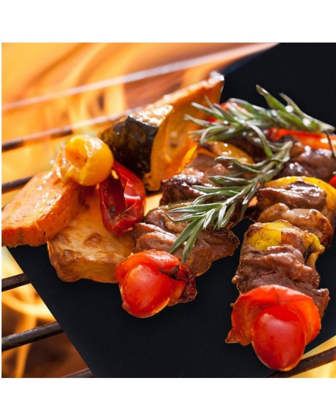 Non Stick BBQ Heat Resistant Barbecue Grill Mat - Reusable, Easy to Clean - Work on Gas Charcoal Electric - Techmanistan in Pakistan