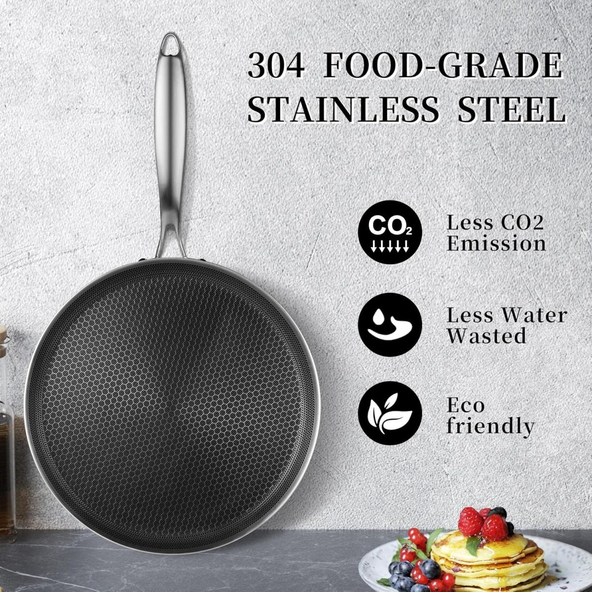 Non - Stick Double Sided Laser Coated Honeycomb Frying Pan - Techmanistan in Pakistan