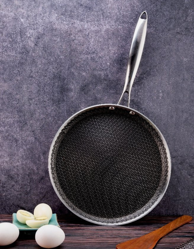 Non - Stick Double Sided Laser Coated Honeycomb Frying Pan - Techmanistan in Pakistan
