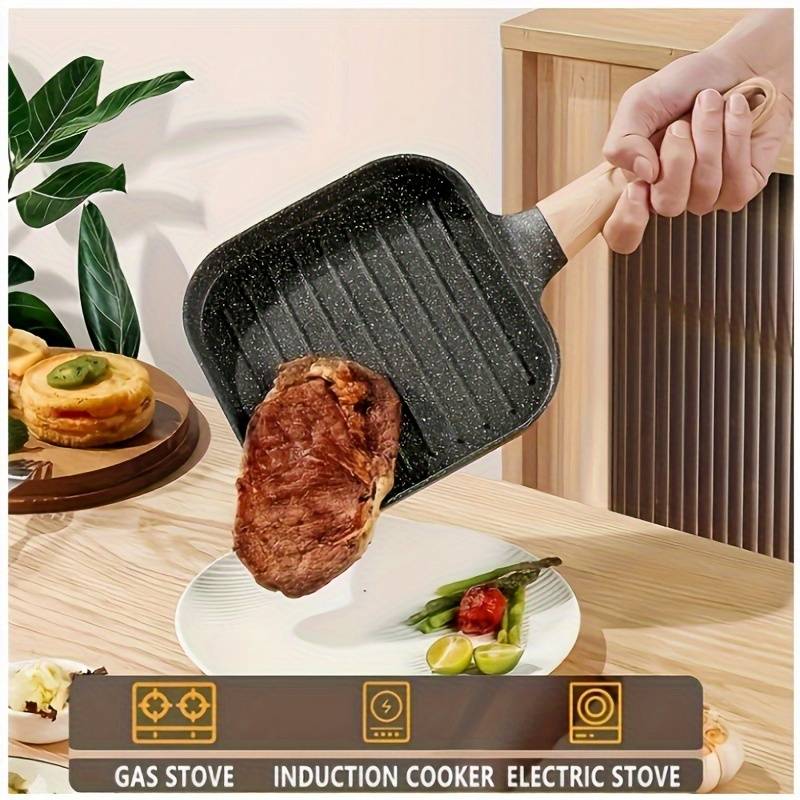Non - Stick Egg Frying Pan with Wooden Handle - Techmanistan in Pakistan