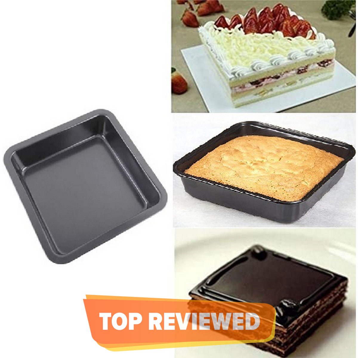 Non - Stick Square Cake Pan, Home Kitchen Cake Baking Pan, Cake Pan, Brownie Pan - Techmanistan in Pakistan
