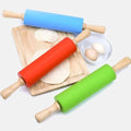 Non - stick Wooden Handle Silicone Rolling Pin - Techmanistan in Pakistan