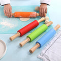 Non - stick Wooden Handle Silicone Rolling Pin - Techmanistan in Pakistan