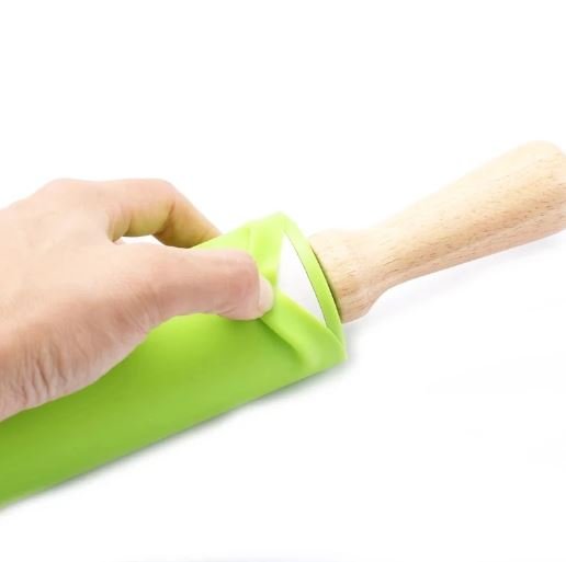 Non - stick Wooden Handle Silicone Rolling Pin - Techmanistan in Pakistan