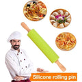 Non - stick Wooden Handle Silicone Rolling Pin - Techmanistan in Pakistan