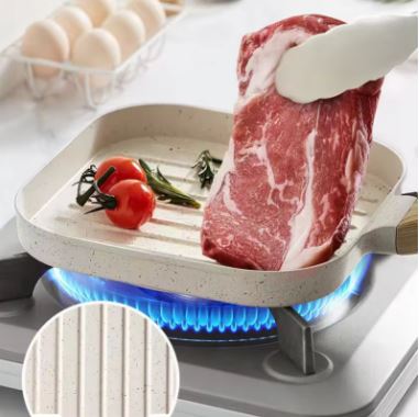 Nonstick Grill Pan With Wooden Handle - Techmanistan in Pakistan