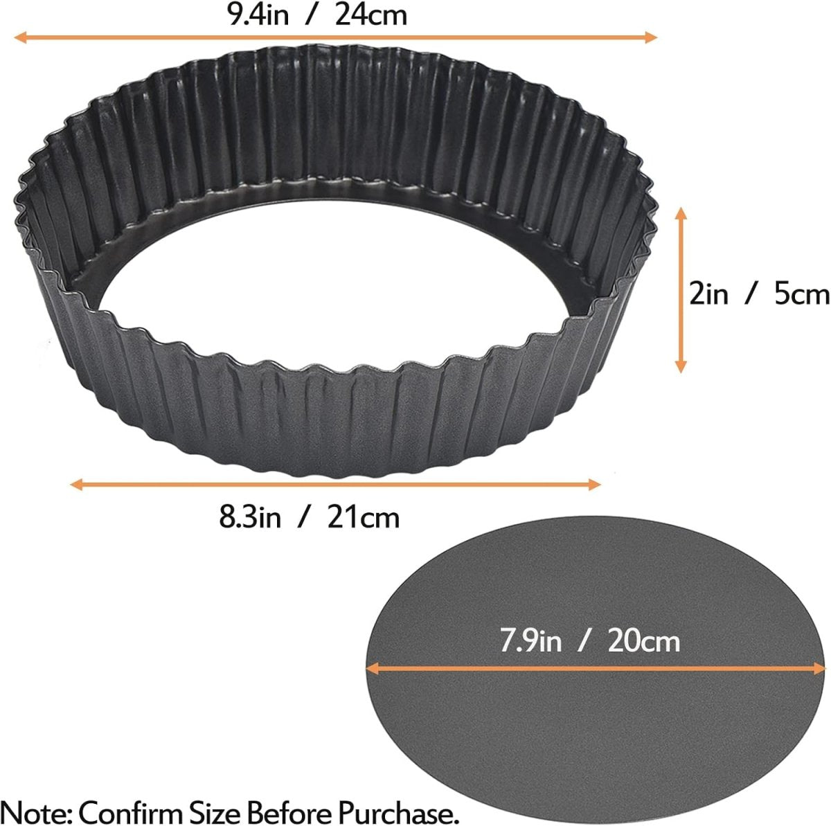 Nonstick & Quick Release Coating Loose Bottom Quiche Tart Pan - Techmanistan in Pakistan