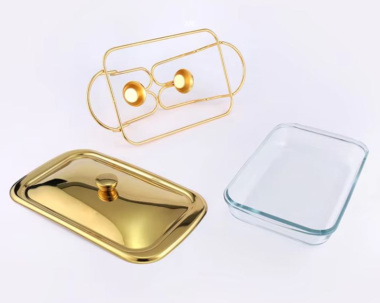 Stainless Steel Rectangular Burner Dish - 2 Liters