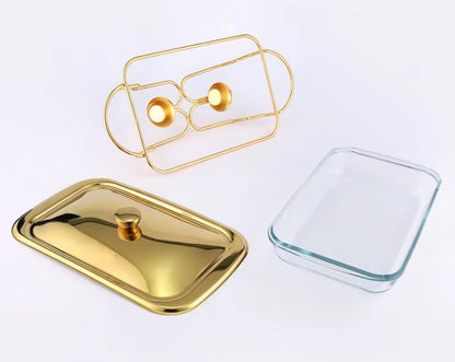 Stainless Steel Rectangular Burner Dish - 2 Liters