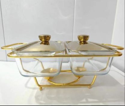2 Grid Buffet Food Warmer Pot