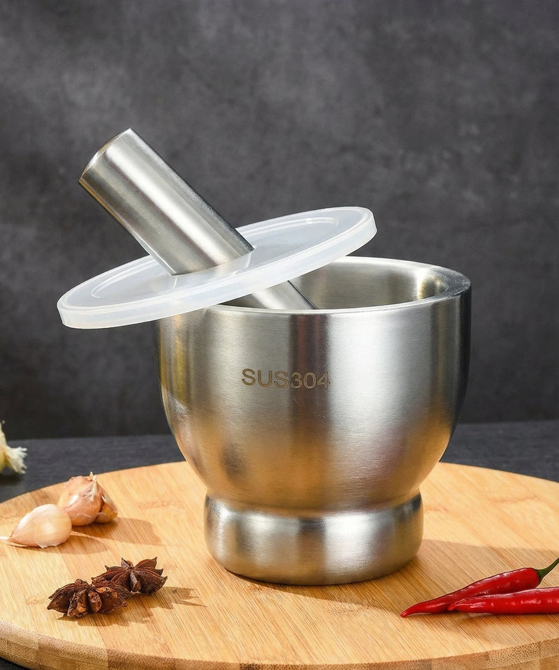 Stainless Steel Herb Spice Grinder Mortar and Pestle Set