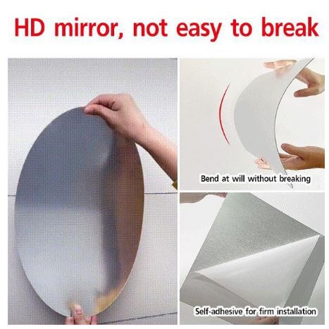 Oval Shape Flexible Self Adhesive Non - Glass Mirror Sticker, Oval Shape Mirror Sticker, Self Adhesive Wall Mirror Sticker, Mirror Wall Sticker, Oval Shape Mirror Sheet, Mirror Wall Sheets - Techmanistan in Pakistan