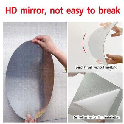 Oval Shape Flexible Self Adhesive Non - Glass Mirror Sticker, Oval Shape Mirror Sticker, Self Adhesive Wall Mirror Sticker, Mirror Wall Sticker, Oval Shape Mirror Sheet, Mirror Wall Sheets - Techmanistan in Pakistan