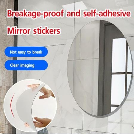 Oval Shape Flexible Self Adhesive Non - Glass Mirror Sticker, Oval Shape Mirror Sticker, Self Adhesive Wall Mirror Sticker, Mirror Wall Sticker, Oval Shape Mirror Sheet, Mirror Wall Sheets - Techmanistan in Pakistan