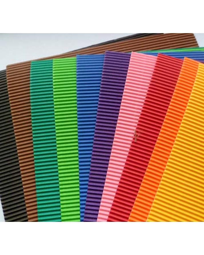 Pack Of 10 - Colorful Corrugated Sheets For Art & Craft - Techmanistan in Pakistan