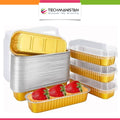 Pack of 10 - Disposable Baking Tins Foil Pans With Lids - Techmanistan