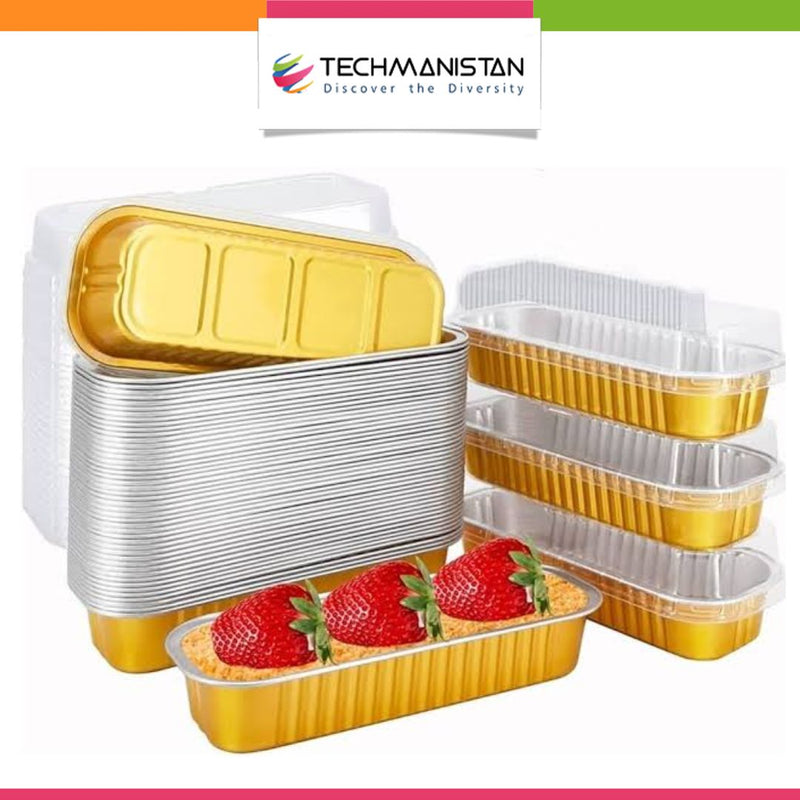 Pack of 10 - Disposable Baking Tins Foil Pans With Lids - Techmanistan
