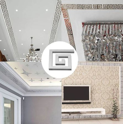 Pack of 10 - Self Adhesive Mirror Wall Border Stickers, Decorative Wall Mirror Stickers, Decorative Acrylic Wall Stickers - Techmanistan