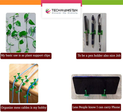 Pack of 10 - Self - Adhesive Plant Climbing Wall Fixture Clips - Techmanistan in Pakistan