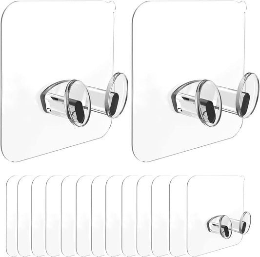Pack of 10 - Strong Adhesive Hook Power Plug Socket Holder Wall Mounted Self Sticky Hooks - Techmanistan in Pakistan