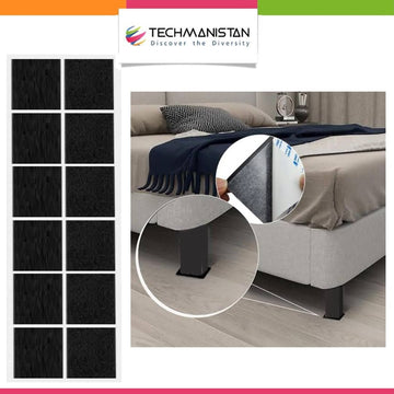 Pack of 12 - 4cm Sized Stick - On Self Adhesive Felt Pads - Techmanistan in Pakistan