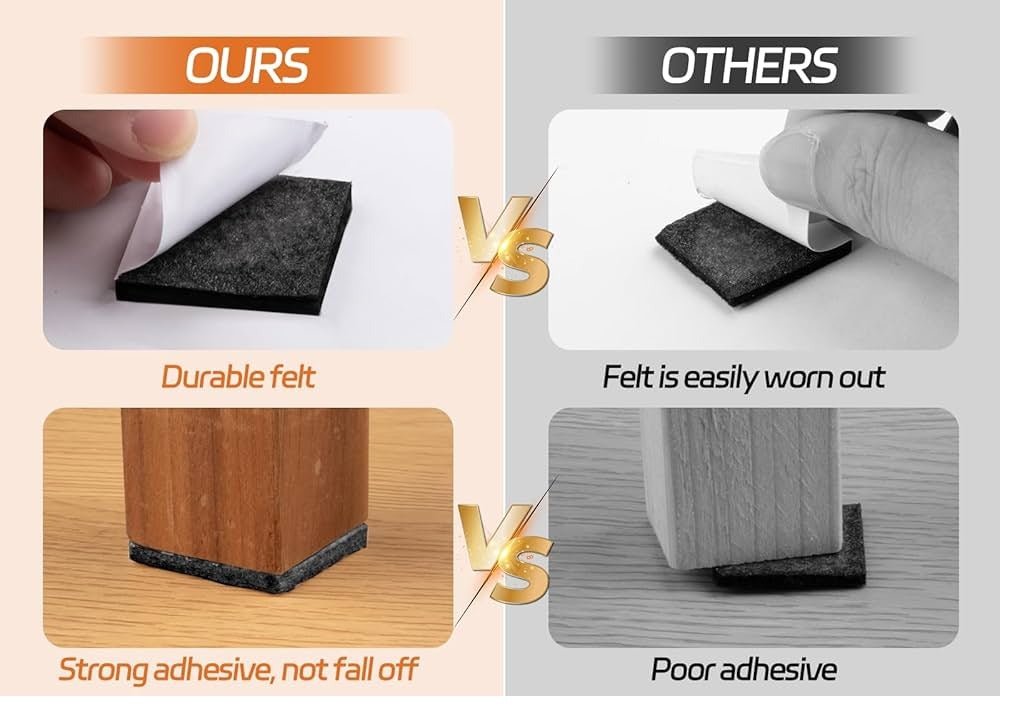 Pack of 12 - 4cm Sized Stick - On Self Adhesive Felt Pads - Techmanistan in Pakistan