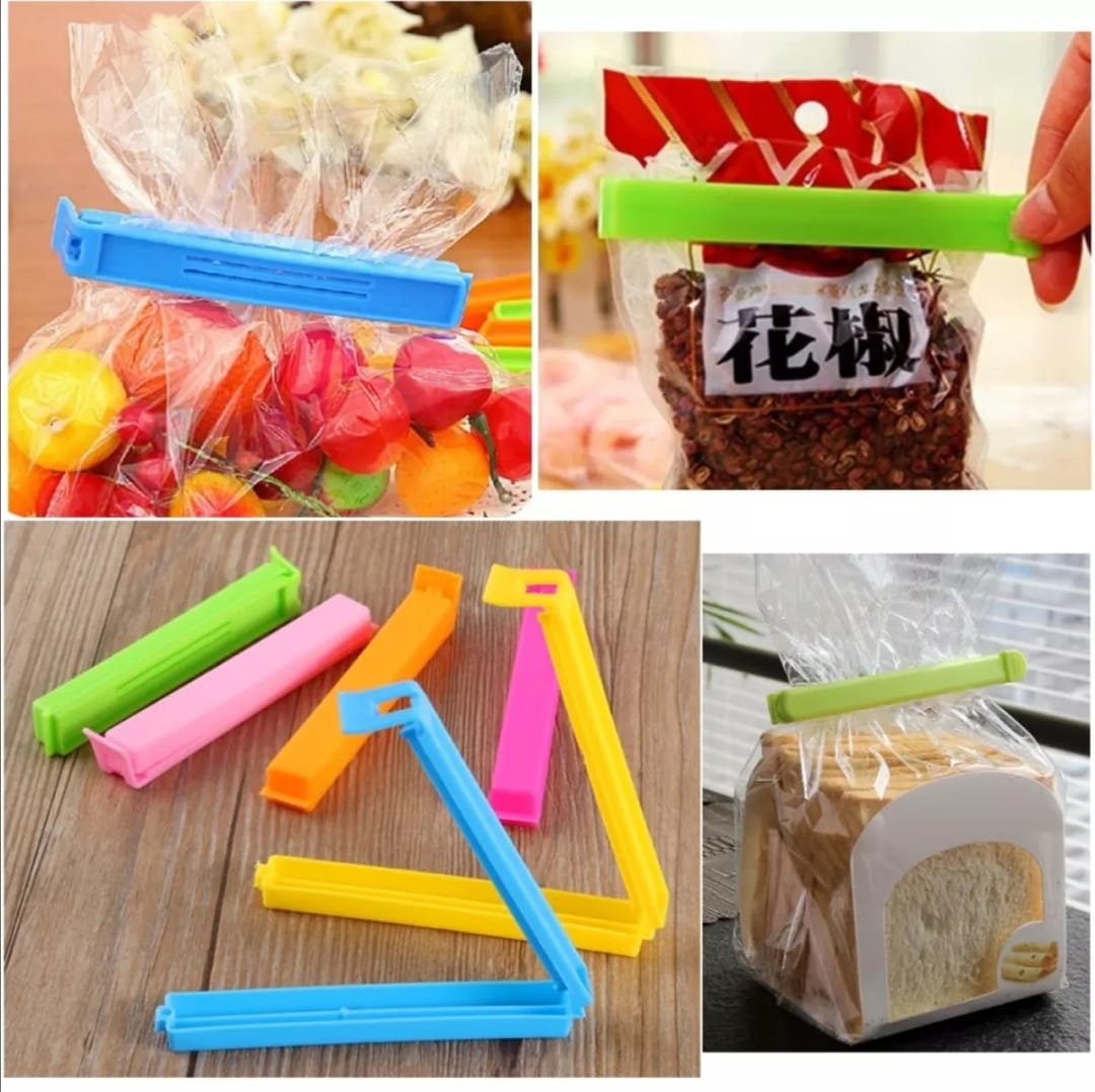 Pack of 12 - Multicolor Reusable Plastic Food Snack Storage Seal Sealing Bag Clips Sealer Clamp Plastic Tool - Techmanistan in Pakistan