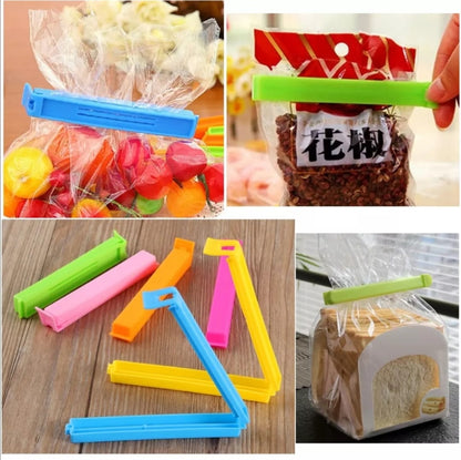 Pack of 12 - Multicolor Reusable Plastic Food Snack Storage Seal Sealing Bag Clips Sealer Clamp Plastic Tool - Techmanistan in Pakistan