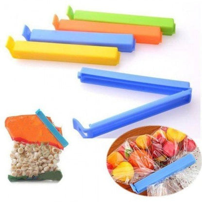 Pack of 12 - Multicolor Reusable Plastic Food Snack Storage Seal Sealing Bag Clips Sealer Clamp Plastic Tool - Techmanistan in Pakistan