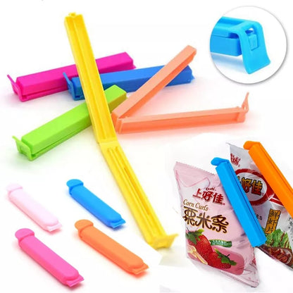 Pack of 12 - Multicolor Reusable Plastic Food Snack Storage Seal Sealing Bag Clips Sealer Clamp Plastic Tool - Techmanistan in Pakistan