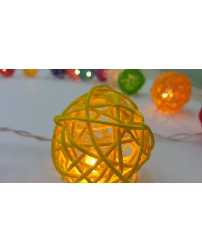 Pack of 20 - Hanging Decoration Rattan Light Balls - Techmanistan in Pakistan
