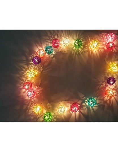 Pack of 20 - Hanging Decoration Rattan Light Balls - Techmanistan in Pakistan
