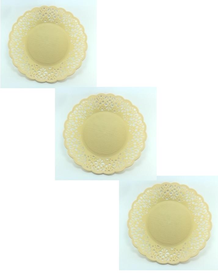 Pack of 3 - Hollow Flower Pattern Plates - Techmanistan in Pakistan