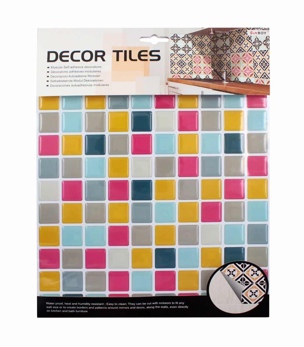 Pack of 3 - Mosaic Traditional Tiles Stickers for Bathroom & Kitchen - Techmanistan in Pakistan