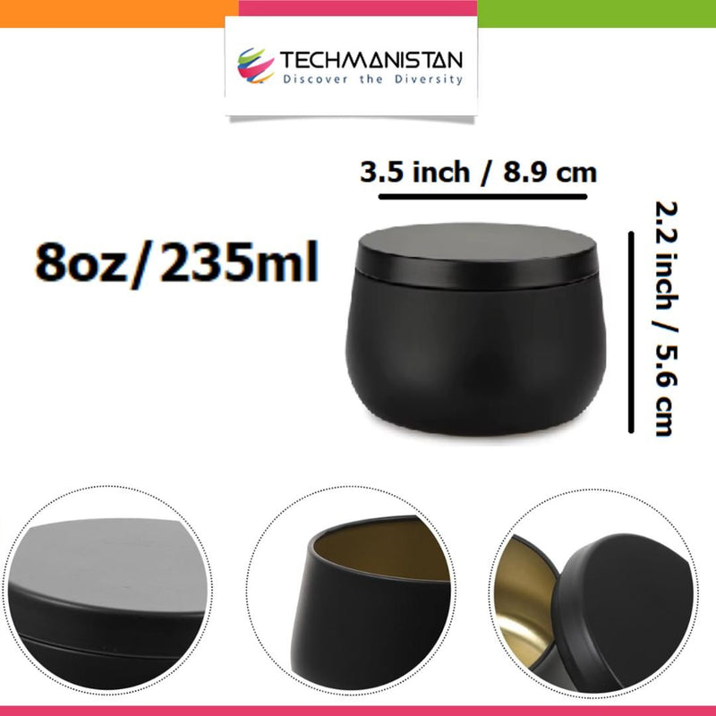 Pack of 3 - Multipurposed Empty Candle Tins - Techmanistan in Pakistan