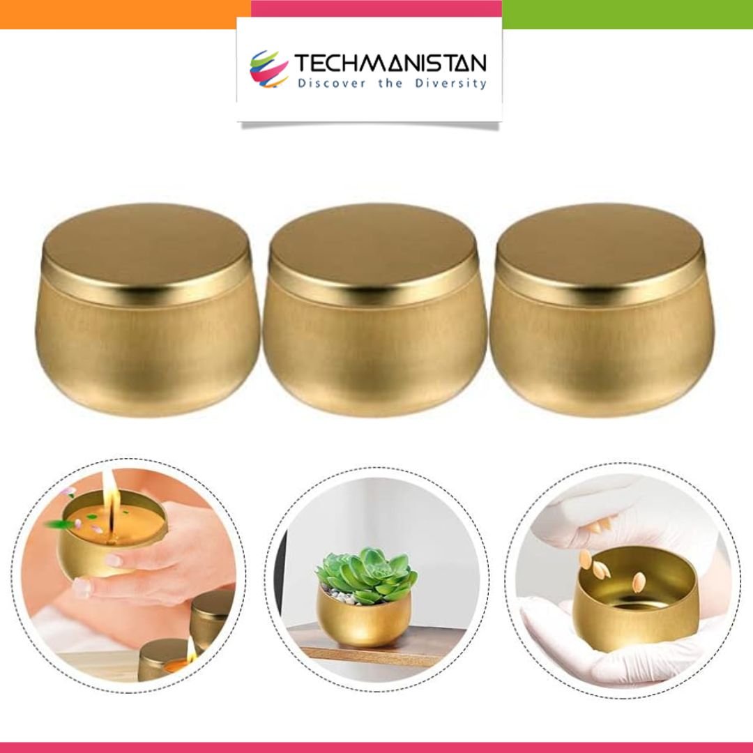 Pack of 3 - Multipurposed Empty Tins, Candle Tins - Techmanistan in Pakistan