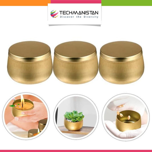Pack of 3 - Multipurposed Empty Tins, Candle Tins - Techmanistan in Pakistan