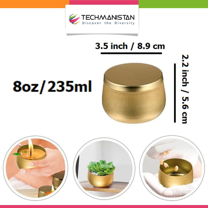 Pack of 3 - Multipurposed Empty Tins, Candle Tins - Techmanistan in Pakistan