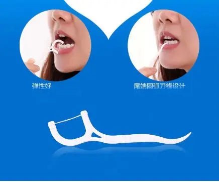 Pack of 30 - Dental Floss Toothpicks, Teeth Cleaning Flosser Toothbrush Toothpicks, Dental Floss Stick, Dental Care Flat Line Flossing Plastic Toothpicks - Techmanistan in Pakistan