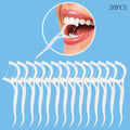 Pack of 30 - Dental Floss Toothpicks, Teeth Cleaning Flosser Toothbrush Toothpicks, Dental Floss Stick, Dental Care Flat Line Flossing Plastic Toothpicks - Techmanistan in Pakistan