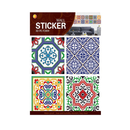 Pack of 4 - 3D Embossed Assorted Truck Art Themed Tiles Sticker (Each Sticker Size: 6x6 Inches) - Techmanistan in Pakistan