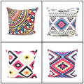 Pack of 4 - Geometric Ethnic Design Cushion Covers Set Without Filling, Cushions For Sofa, Printed Cushion Covers For Sofa, Fancy Cushion Covers For Bed, Sofa Pillow Covers, Sofa Cushion Set, Cushion Covers 4 Piece Set Without Filling - Techmanistan in Pakistan