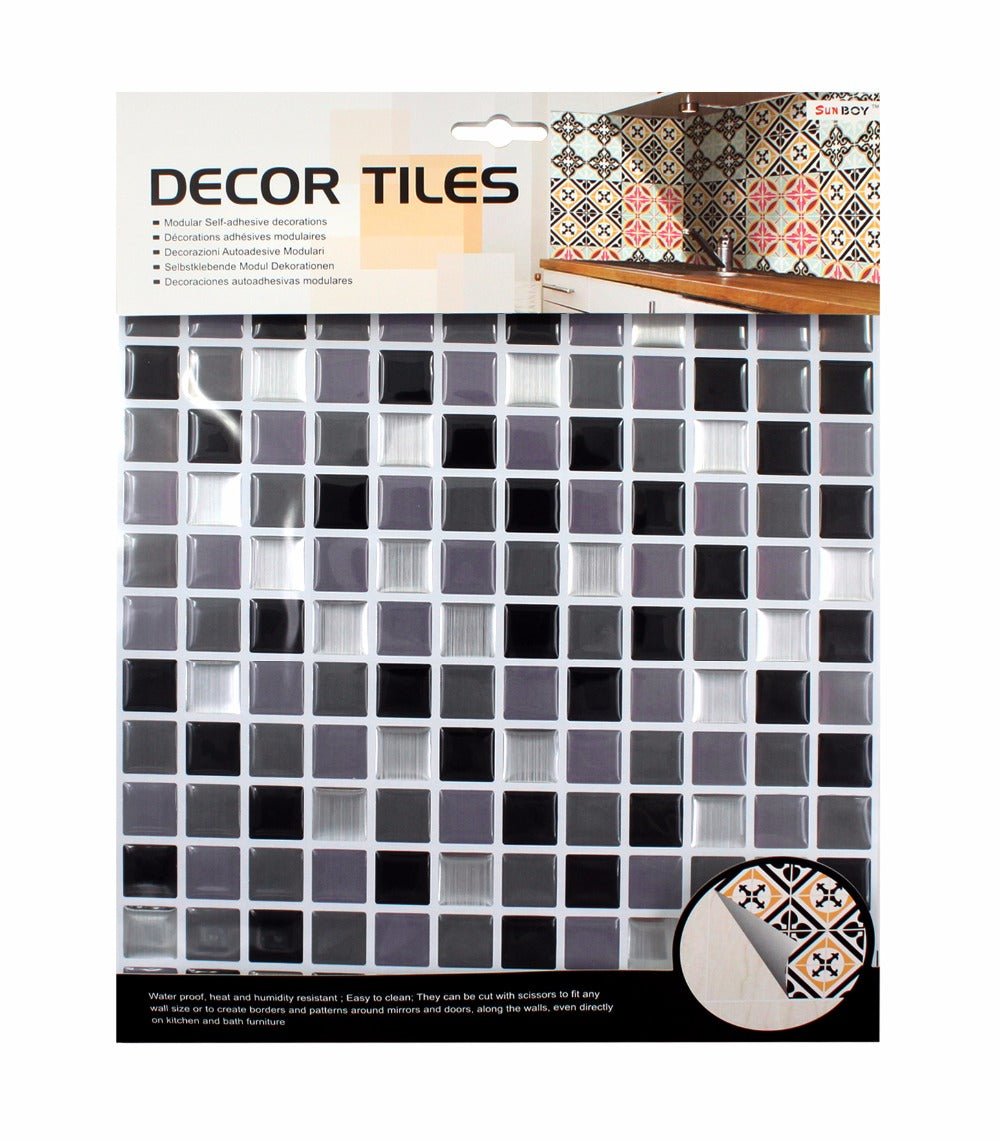 Pack of 4 - Random Color Mosaic Traditional Tiles Stickers for Bathroom & Kitchen - Techmanistan in Pakistan