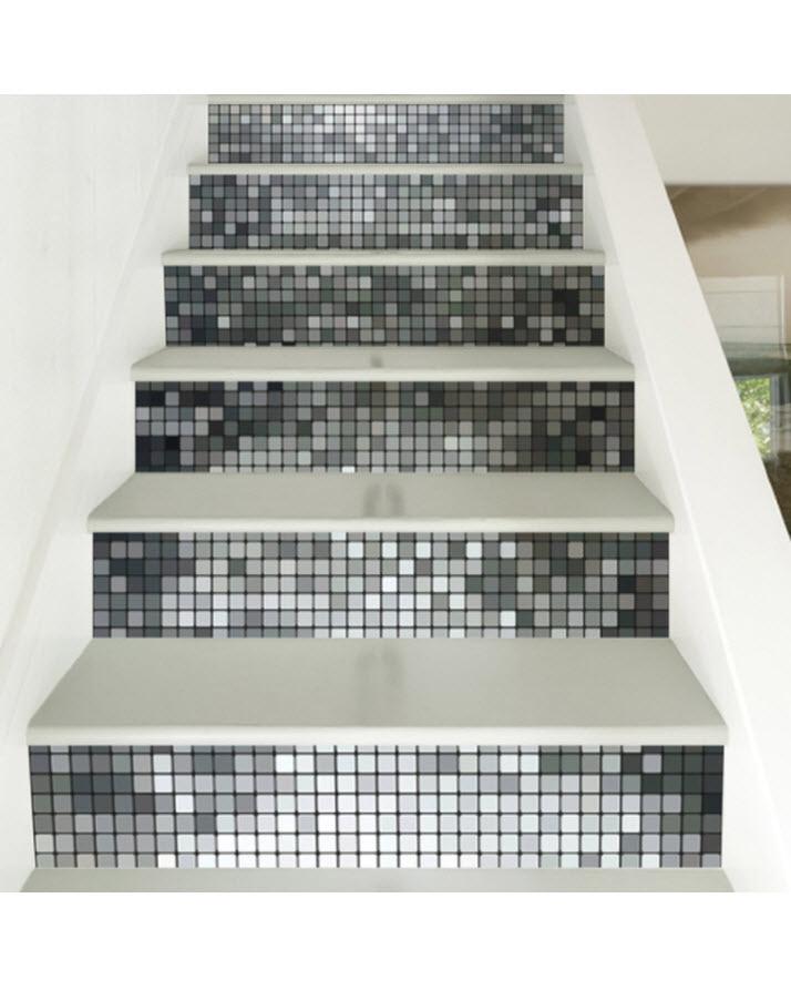 Pack of 4 - Random Color Mosaic Traditional Tiles Stickers for Bathroom & Kitchen - Techmanistan in Pakistan