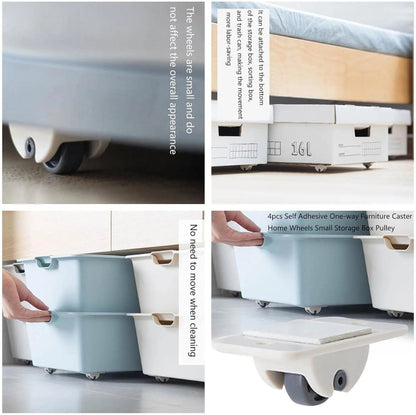 Pack of 4 - Self Adhesive Caster Wheels - Techmanistan in Pakistan