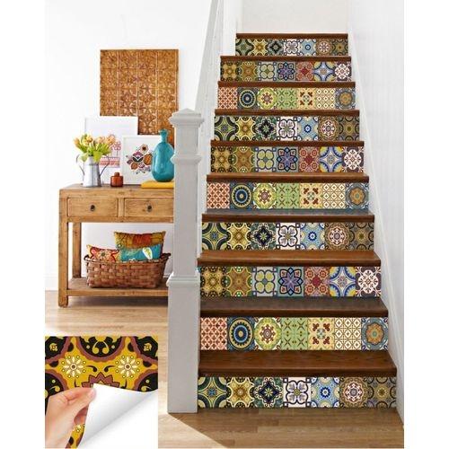 Pack Of 48 - Traditional Talavera Tiles Stickers For Bathroom & Kitchen - 6 X 6 Inches - Techmanistan in Pakistan
