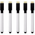Pack of 5 ? Black Inked Whiteboard Marker with Eraser - Techmanistan
