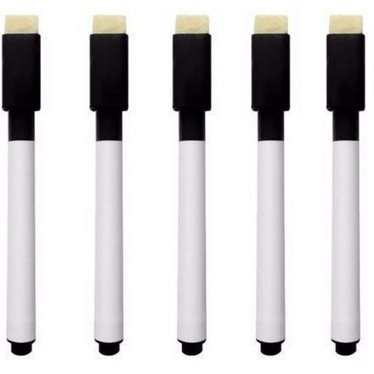 Pack of 5 ? Black Inked Whiteboard Marker with Eraser - Techmanistan